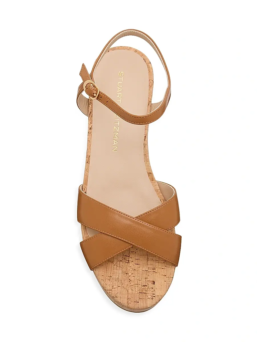 Stuart Weitzman Women's Dayna 65MM Wedge Leather Sandals | Thumbnail 5 Stuart Weitzman Women's Dayna 65MM Wedge Leather Sandals | Thumbnail 5