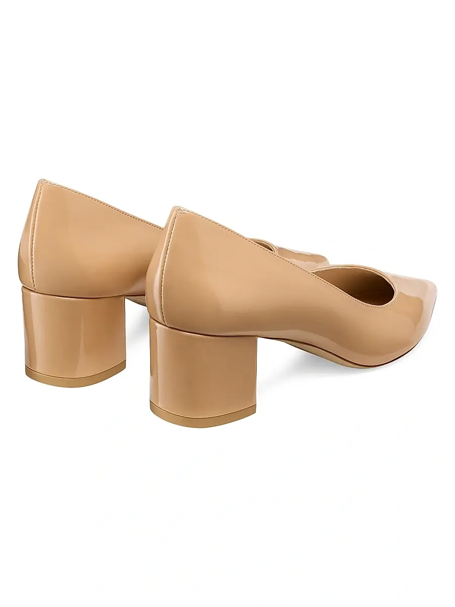 Stuart Weitzman Women's Power 50MM Leather Block-Heel Pumps | Thumbnail 3 Stuart Weitzman Women's Power 50MM Leather Block-Heel Pumps | Thumbnail 3