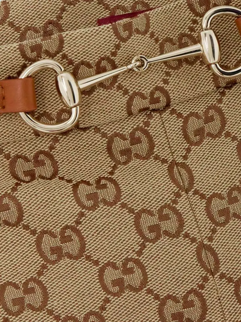 Gucci Belted Cropped Logo-jacquard Cotton-blend Canvas Tapered Pants | Thumbnail 5 Gucci Belted Cropped Logo-jacquard Cotton-blend Canvas Tapered Pants | Thumbnail 5