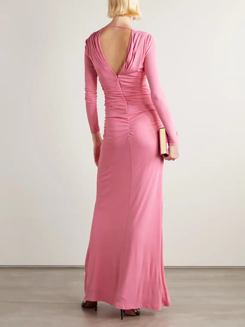 Carolina Herrera Ruched Stretch-jersey Gown | Thumbnail 3 Carolina Herrera Ruched Stretch-jersey Gown | Thumbnail 3