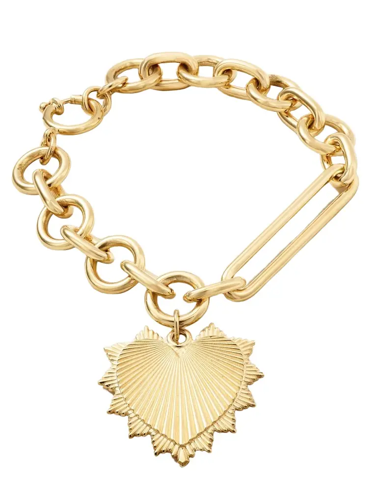 Foundrae Heart Mixed Oversized Clip 18-karat Gold Bracelet | Image 1 Foundrae Heart Mixed Oversized Clip 18-karat Gold Bracelet | Image 1