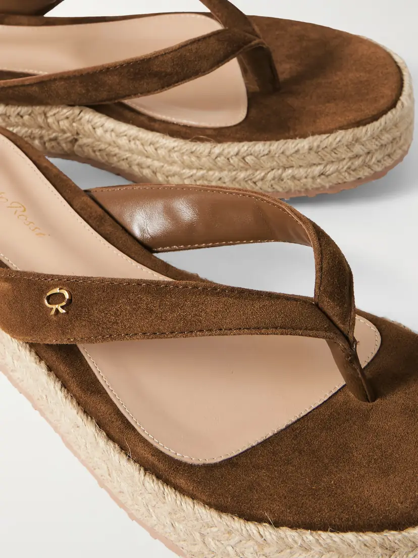 Gianvito Rossi Embellished Suede Platform Espadrille Flip Flops | Thumbnail 4 Gianvito Rossi Embellished Suede Platform Espadrille Flip Flops | Thumbnail 4