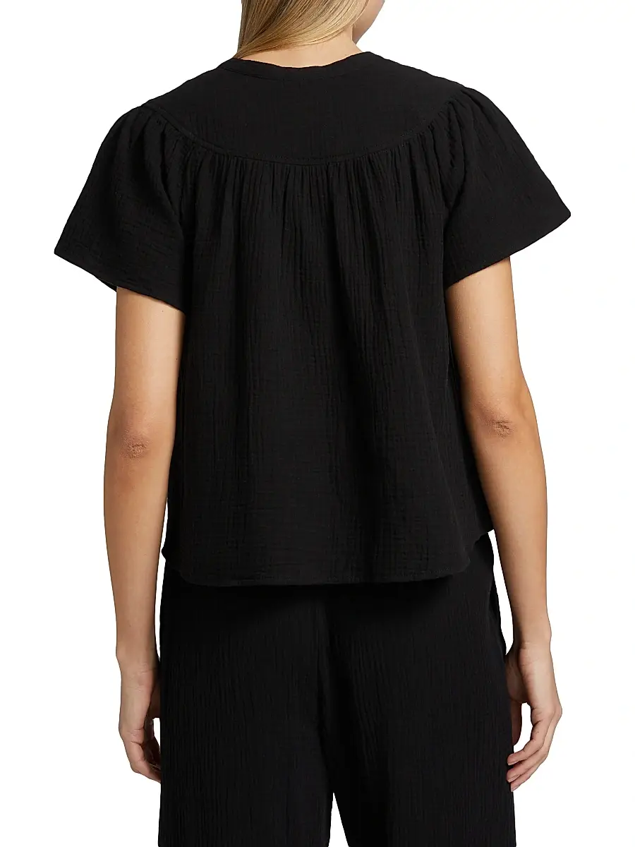 RAILS Women's Sayer Gauze Split Neck Short-Sleeve Top | Thumbnail 5