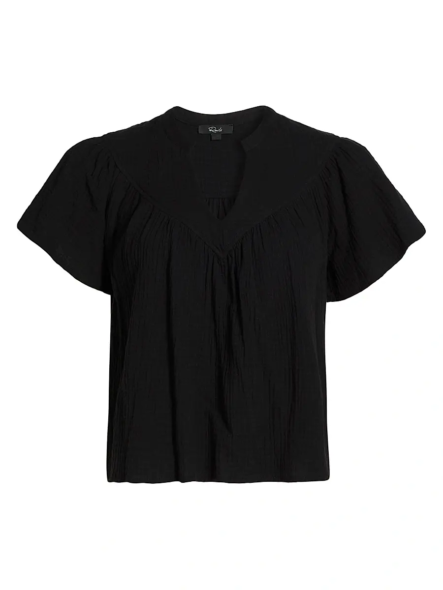 RAILS Women's Sayer Gauze Split Neck Short-Sleeve Top