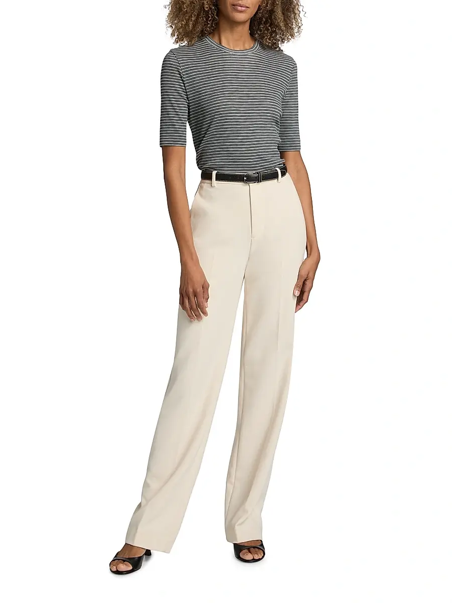 Vince Women's Striped Cotton-Blend Crewneck T-Shirt | Thumbnail 2