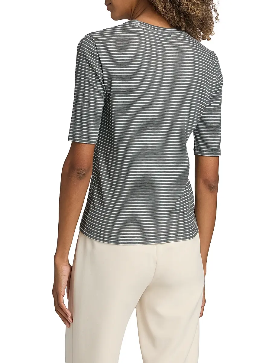 Vince Women's Striped Cotton-Blend Crewneck T-Shirt | Thumbnail 5