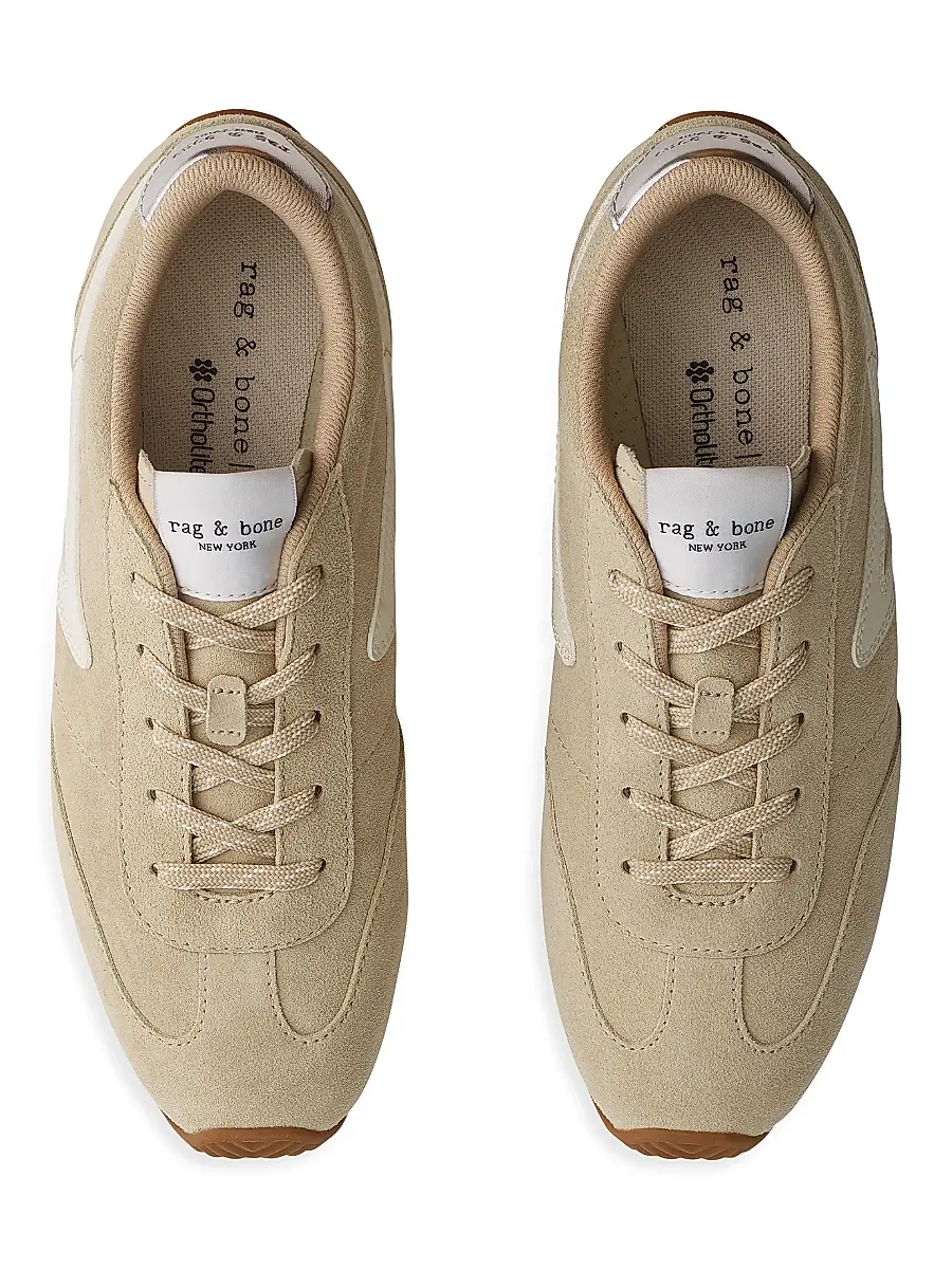 rag & bone Women's Retro Runner Slim Ultra Suede Sneakers - Macadamia Suede | Thumbnail 3 rag & bone Women's Retro Runner Slim Ultra Suede Sneakers - Macadamia Suede | Thumbnail 3