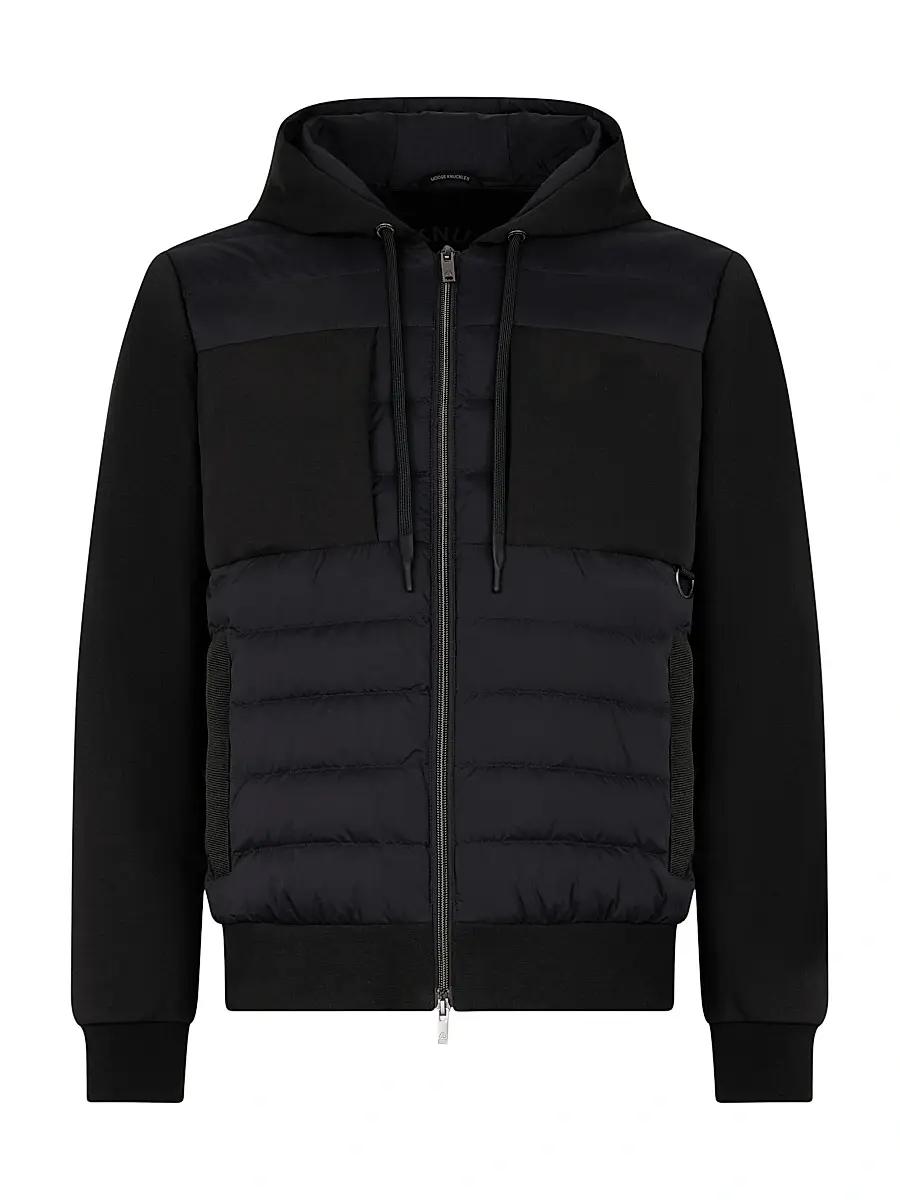 Moose Knuckles Men's Air Down Garnier Hybrid Hoodie - Dusk | Image 1 Moose Knuckles Men's Air Down Garnier Hybrid Hoodie - Dusk | Image 1