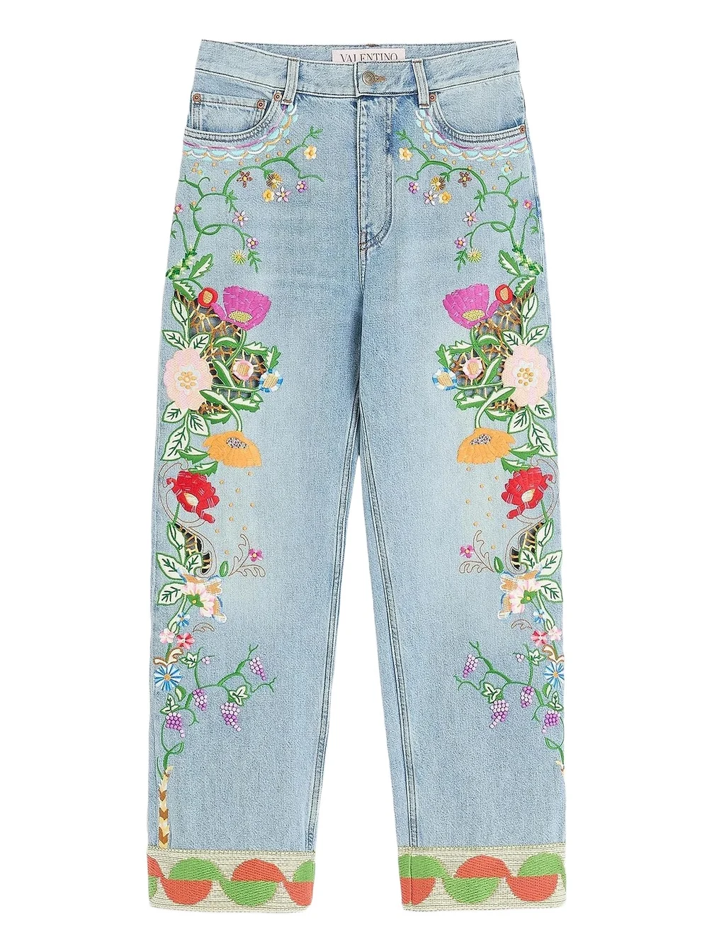 Valentino Women's Embroidered Denim Pants