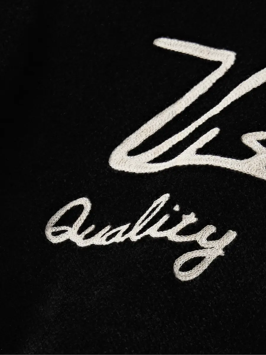 Visvim Reversible Embroidered Wool-Fleece and Silk-Satin Bomber Jacket - Men | Thumbnail 5