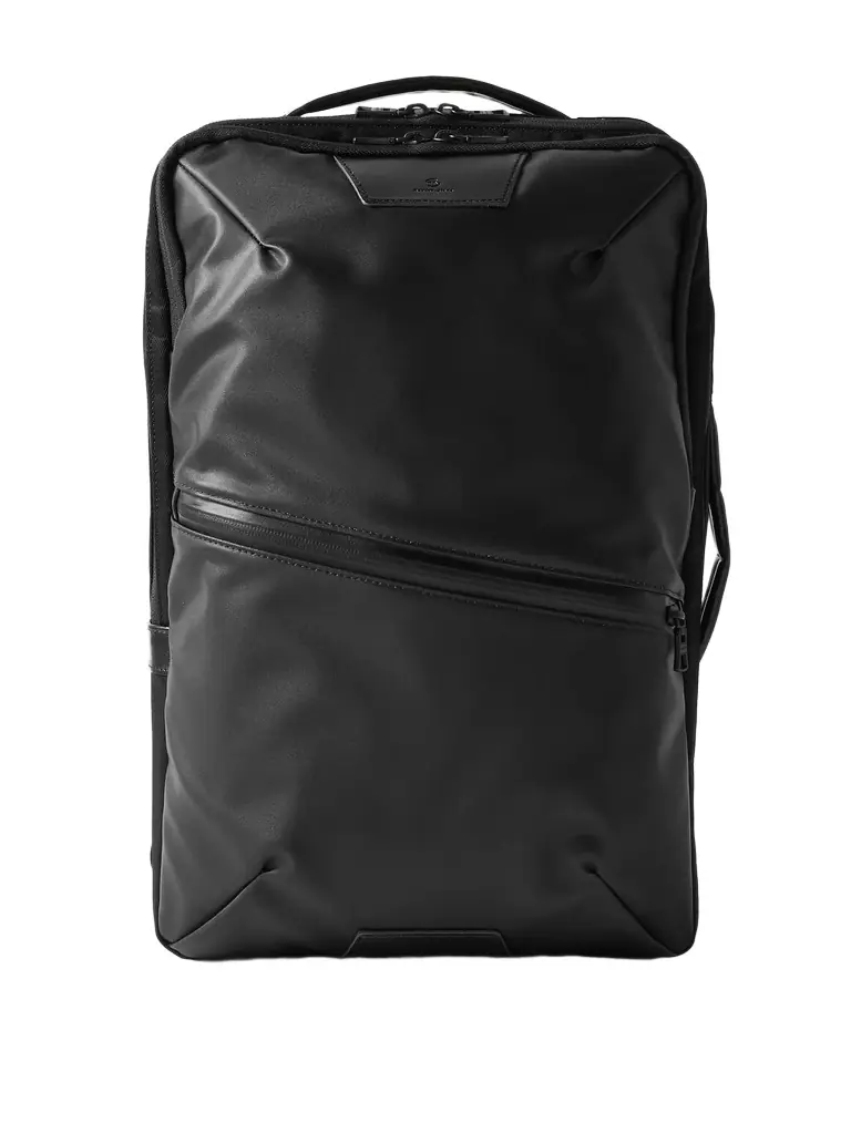 Master-Piece Progress 2WAY Leather-Trimmed Coated-Shell Backpack - Men | Image 1 Master-Piece Progress 2WAY Leather-Trimmed Coated-Shell Backpack - Men | Image 1
