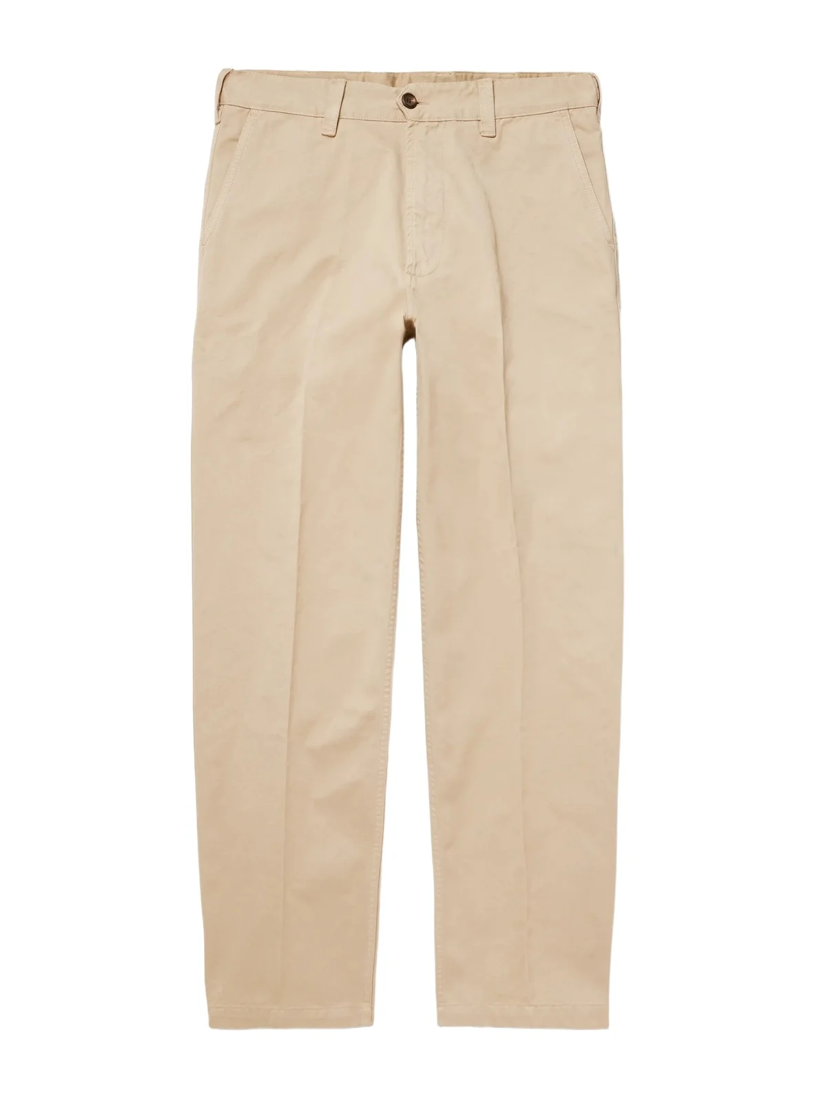 Straight-Leg Peached Cotton-Twill Trousers - Men