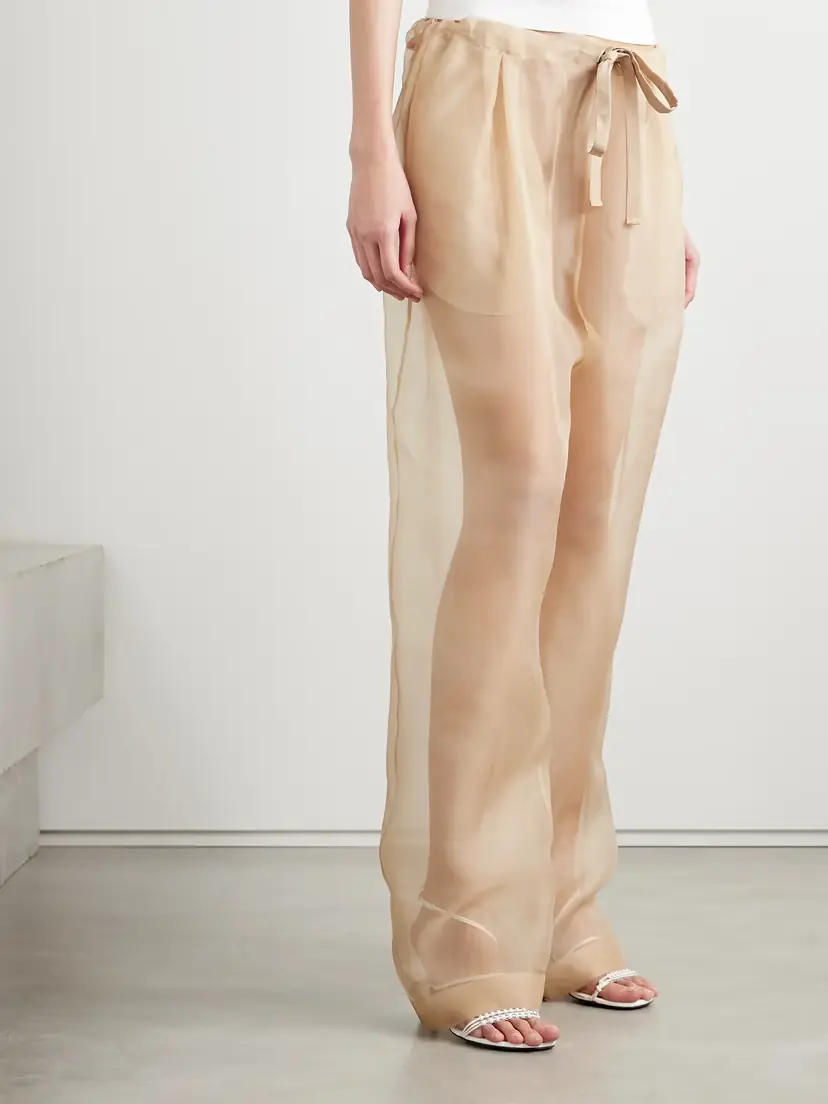 Khaite Trenton Pleated Silk-organza Tapered Pants | Thumbnail 3 Khaite Trenton Pleated Silk-organza Tapered Pants | Thumbnail 3