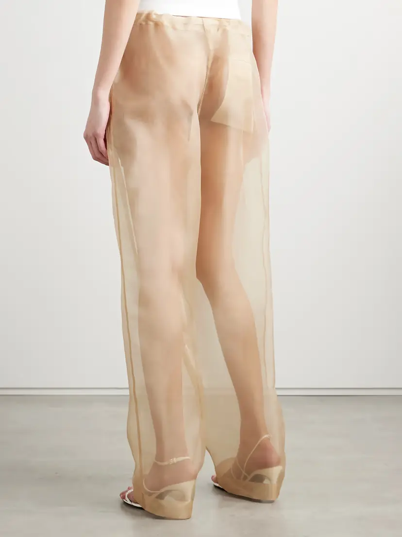 Khaite Trenton Pleated Silk-organza Tapered Pants | Thumbnail 4 Khaite Trenton Pleated Silk-organza Tapered Pants | Thumbnail 4