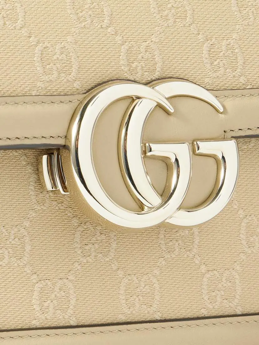 Gucci Leather-trimmed Canvas-jacquard Shoulder Bag | Thumbnail 4 Gucci Leather-trimmed Canvas-jacquard Shoulder Bag | Thumbnail 4