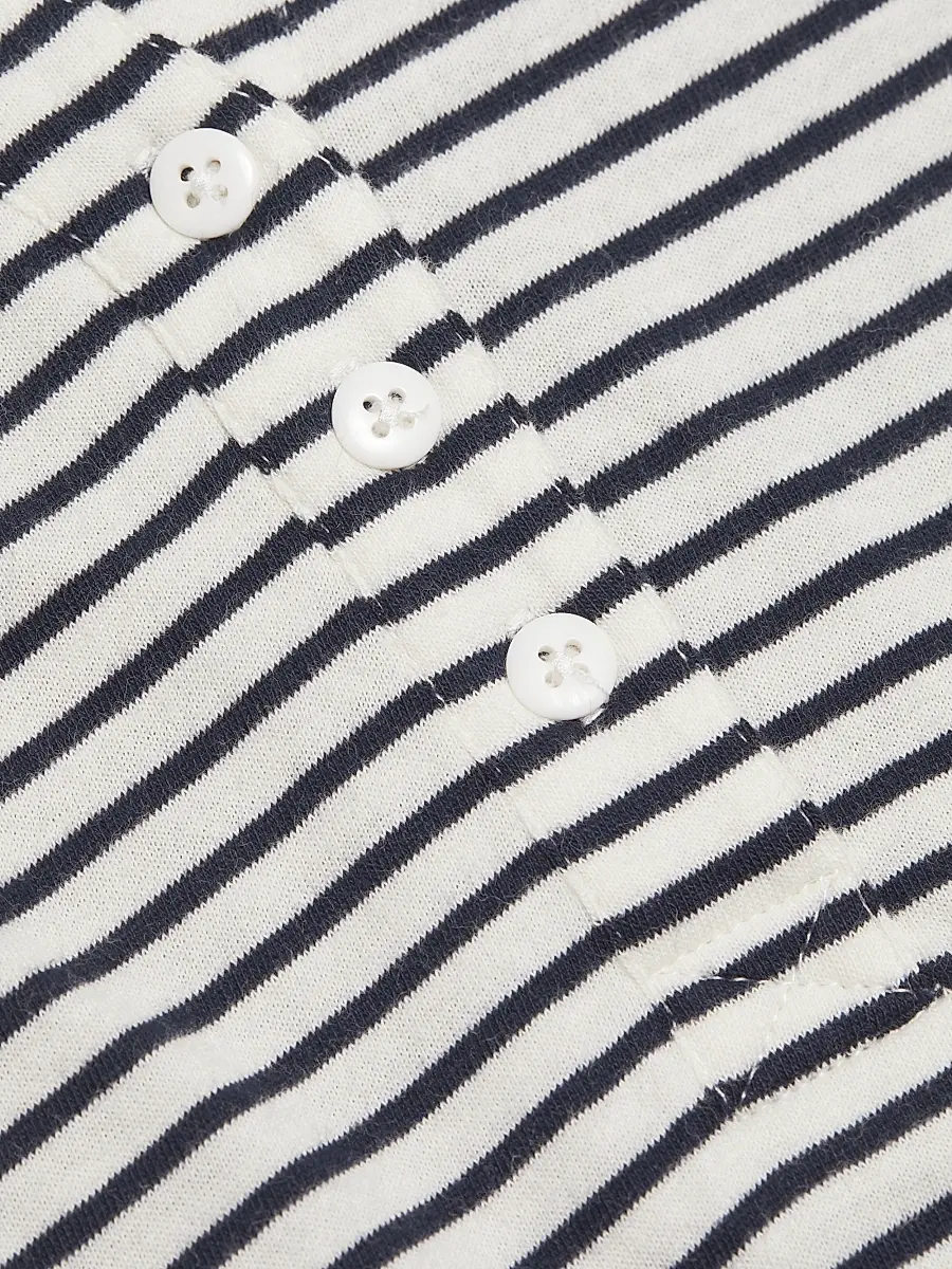 RAILS Women's Jewel Striped Cotton Puff-Sleeve Henley | Thumbnail 7