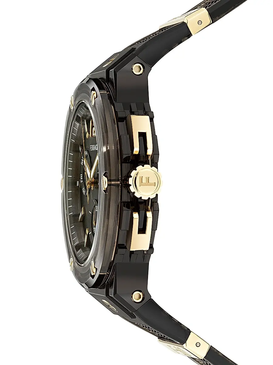 FERRAGAMO Men's F-80 Translucent Chronograph Watch/44MM - Black | Thumbnail 3 FERRAGAMO Men's F-80 Translucent Chronograph Watch/44MM - Black | Thumbnail 3