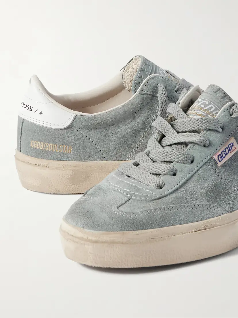 Golden Goose Soul-star Distressed Leather-trimmed Suede Sneakers | Thumbnail 4