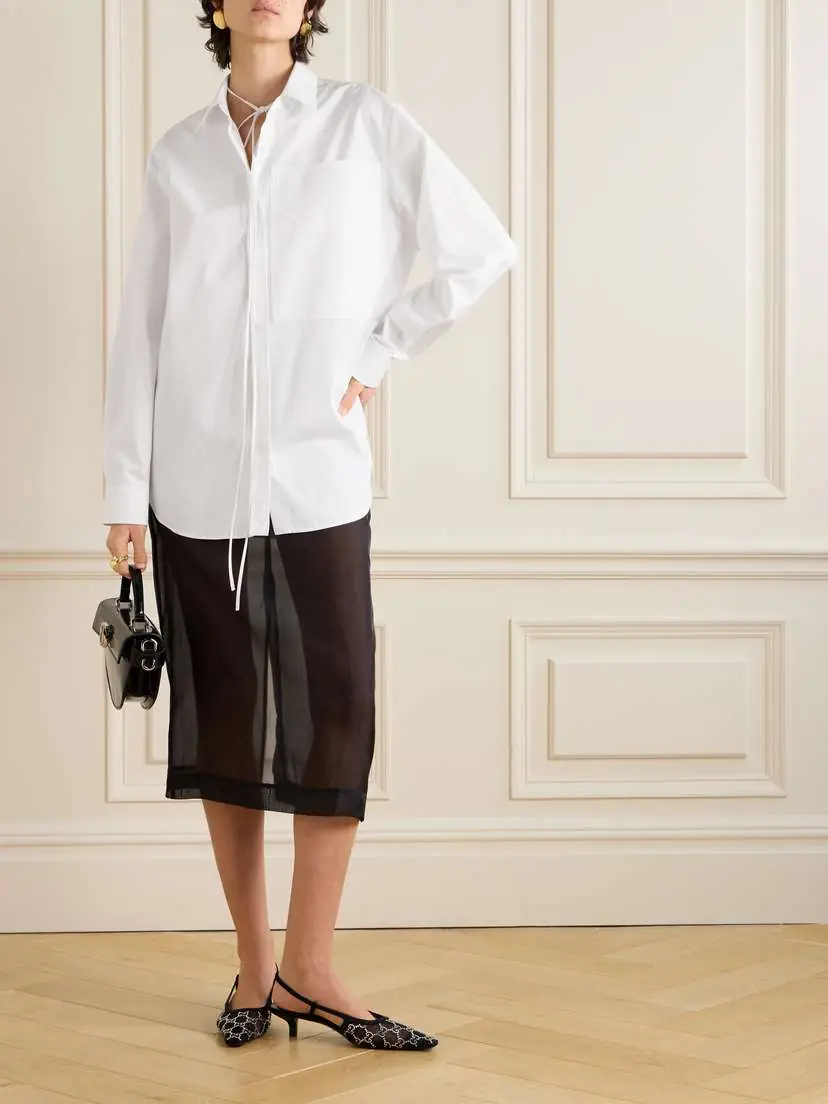 Gucci Tie-neck Cotton-poplin Shirt | Thumbnail 2 Gucci Tie-neck Cotton-poplin Shirt | Thumbnail 2