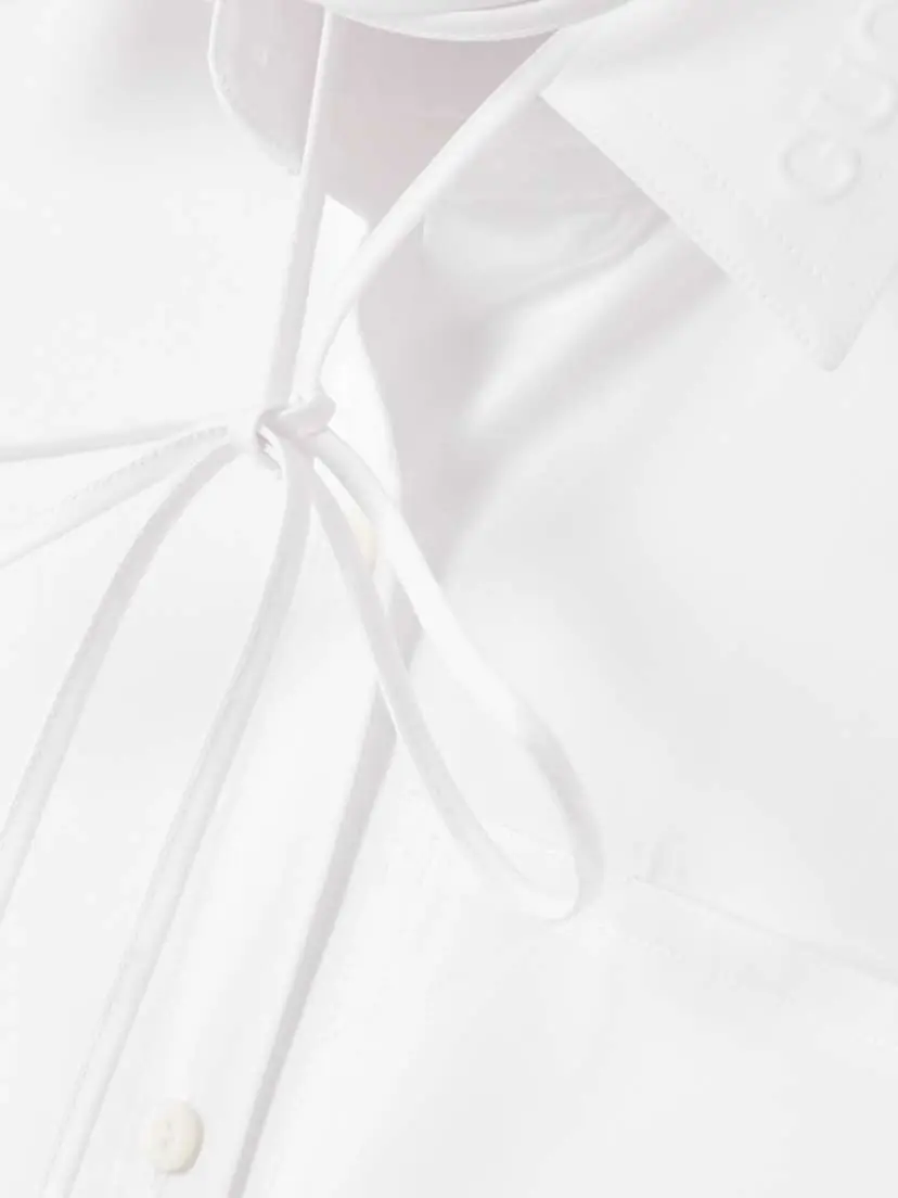 Gucci Tie-neck Cotton-poplin Shirt | Thumbnail 4 Gucci Tie-neck Cotton-poplin Shirt | Thumbnail 4