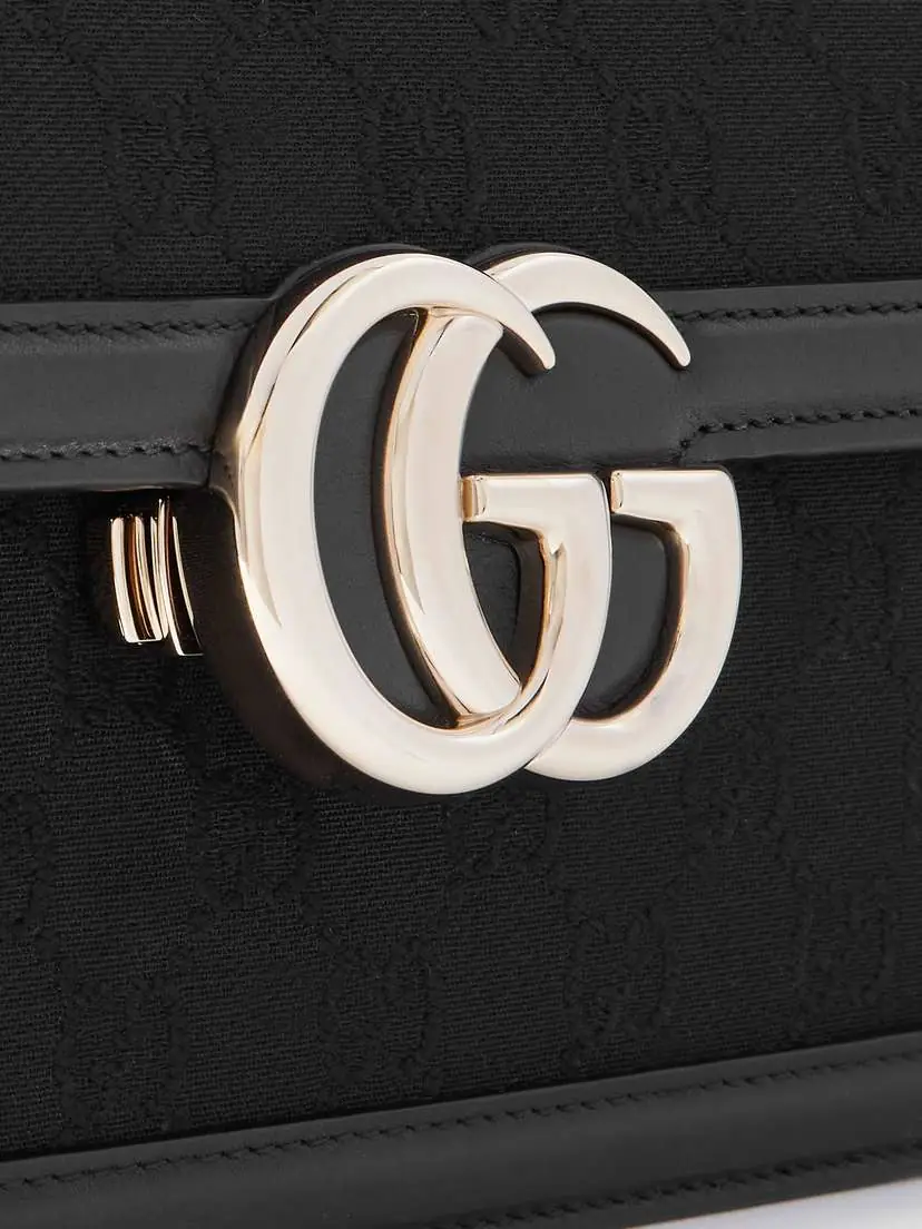 Gucci Leather-trimmed Canvas-jacquard Shoulder Bag | Thumbnail 4 Gucci Leather-trimmed Canvas-jacquard Shoulder Bag | Thumbnail 4