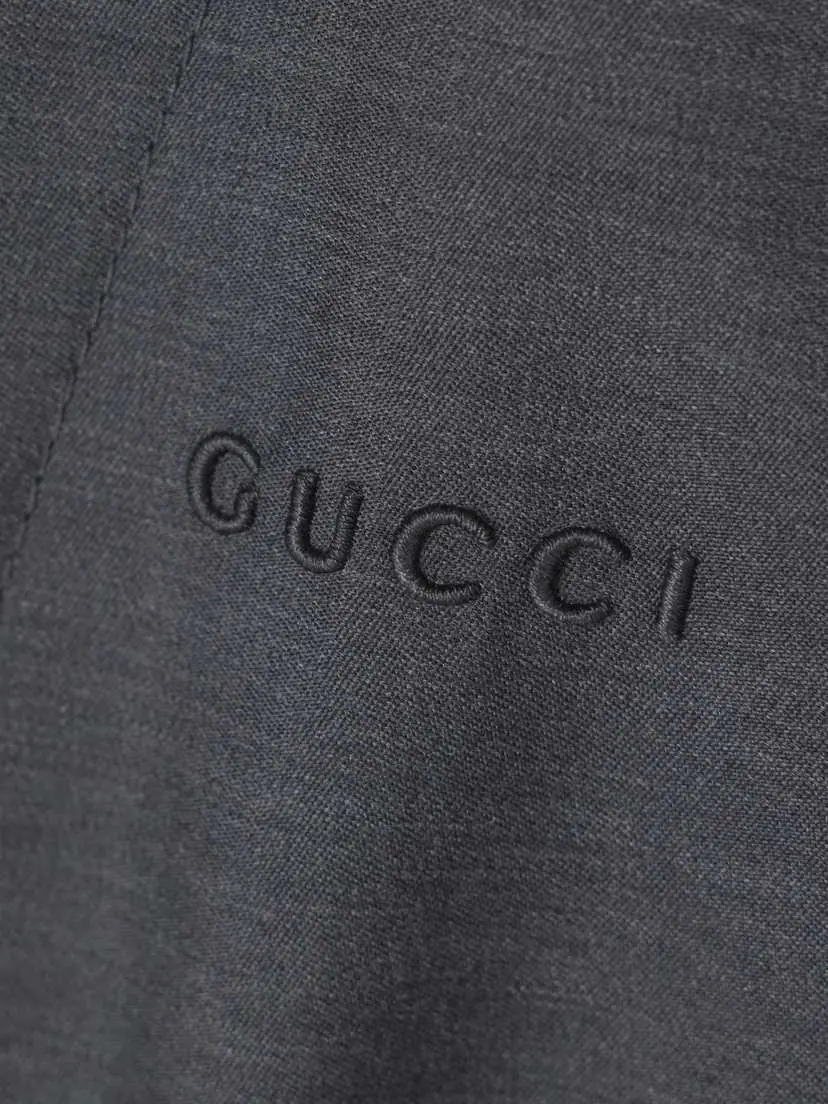 Gucci Tie-detailed Embroidered Wool Playsuit | Thumbnail 5 Gucci Tie-detailed Embroidered Wool Playsuit | Thumbnail 5