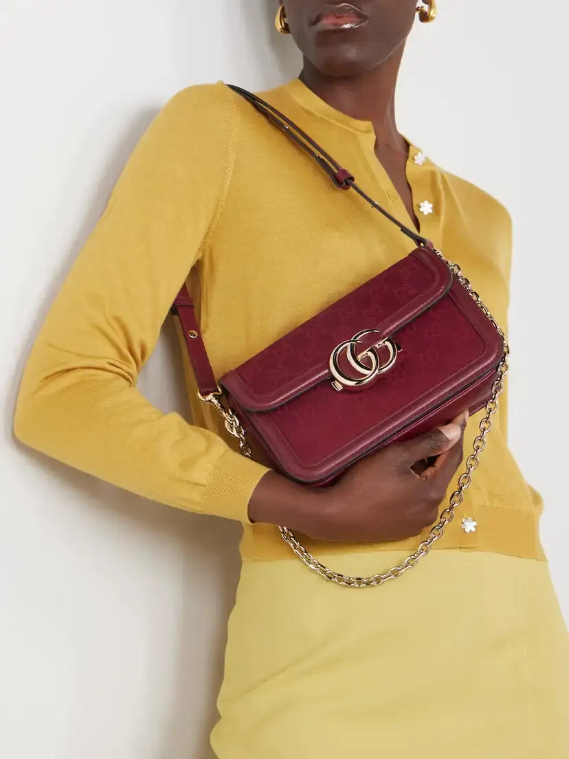 Gucci Go Small Leather-trimmed Canvas-jacquard Shoulder Bag | Thumbnail 2 Gucci Go Small Leather-trimmed Canvas-jacquard Shoulder Bag | Thumbnail 2
