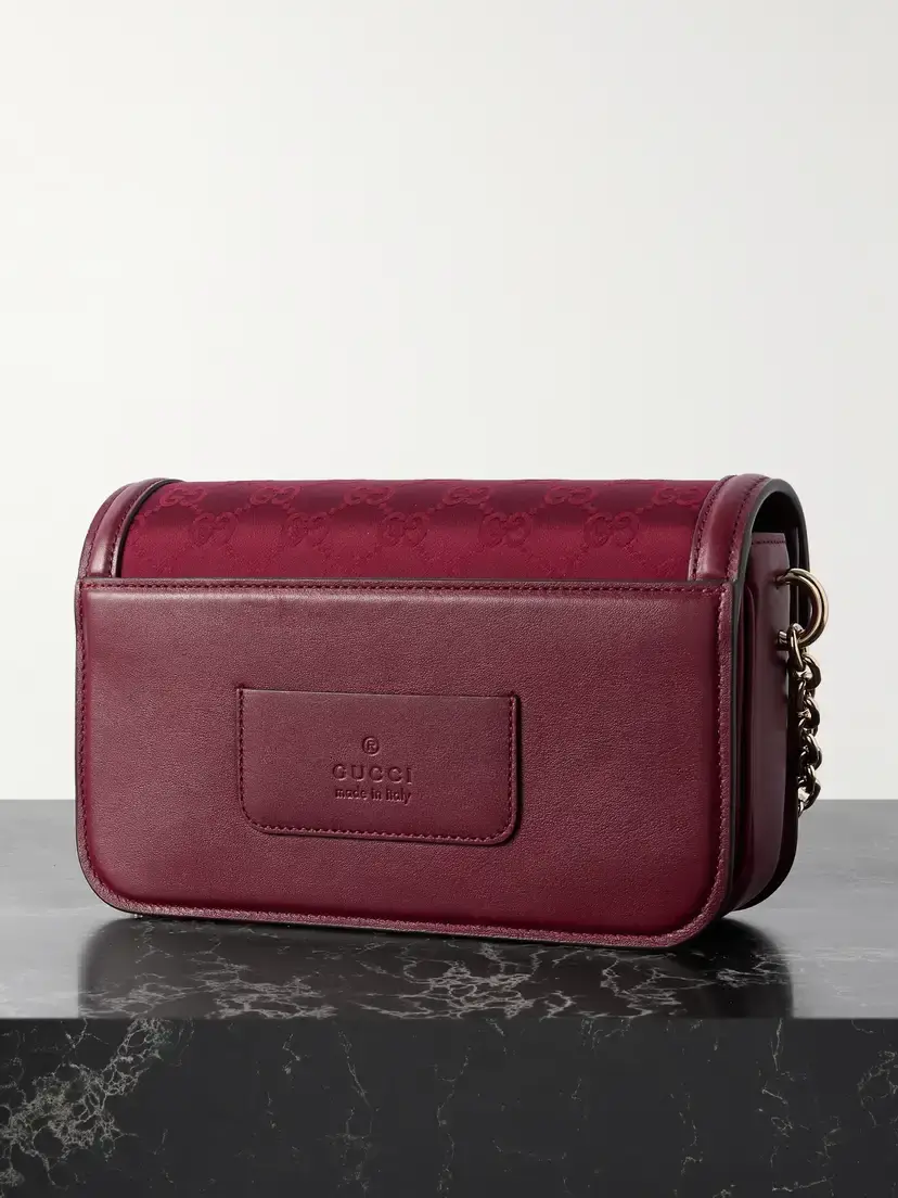 Gucci Go Small Leather-trimmed Canvas-jacquard Shoulder Bag | Thumbnail 3 Gucci Go Small Leather-trimmed Canvas-jacquard Shoulder Bag | Thumbnail 3