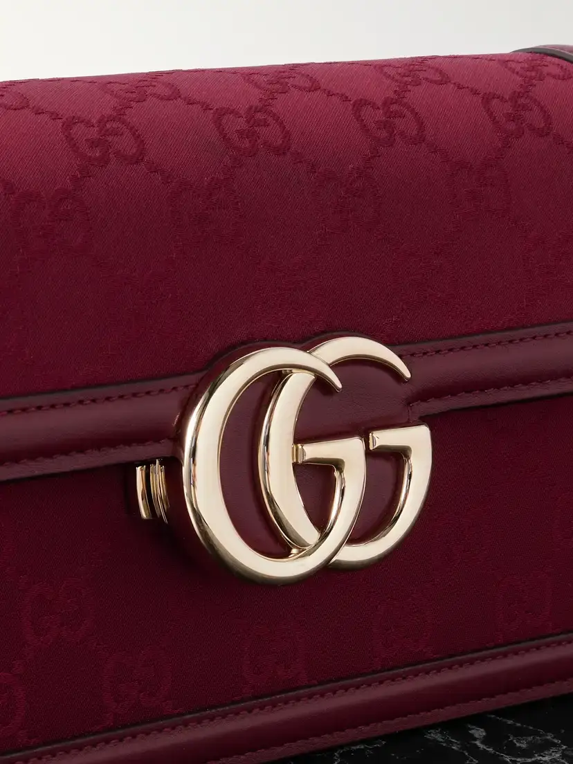 Gucci Go Small Leather-trimmed Canvas-jacquard Shoulder Bag | Thumbnail 4 Gucci Go Small Leather-trimmed Canvas-jacquard Shoulder Bag | Thumbnail 4