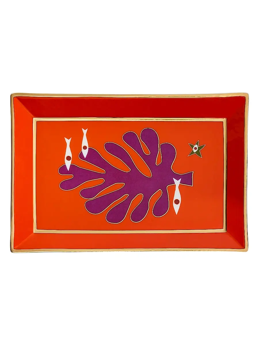 Jonathan Adler Playa Rectangular Tray - Orange Red | Image 1 Jonathan Adler Playa Rectangular Tray - Orange Red | Image 1