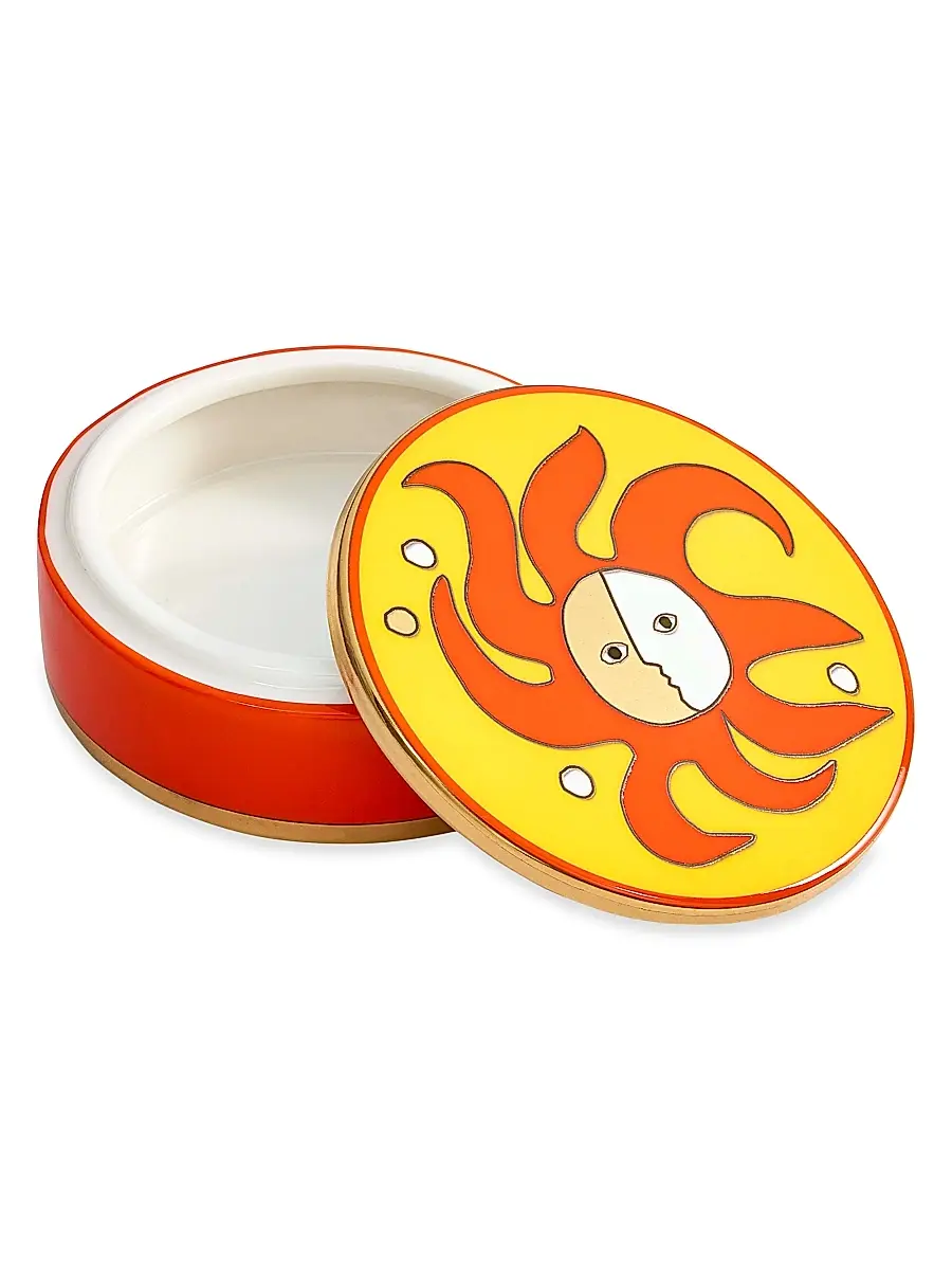 Jonathan Adler Playa Round Box - Yellow Orange | Thumbnail 2 Jonathan Adler Playa Round Box - Yellow Orange | Thumbnail 2