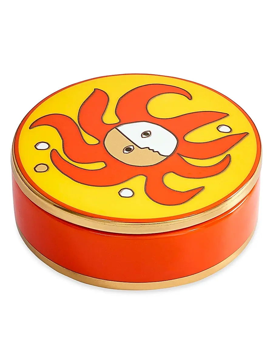 Jonathan Adler Playa Round Box - Yellow Orange | Thumbnail 3 Jonathan Adler Playa Round Box - Yellow Orange | Thumbnail 3