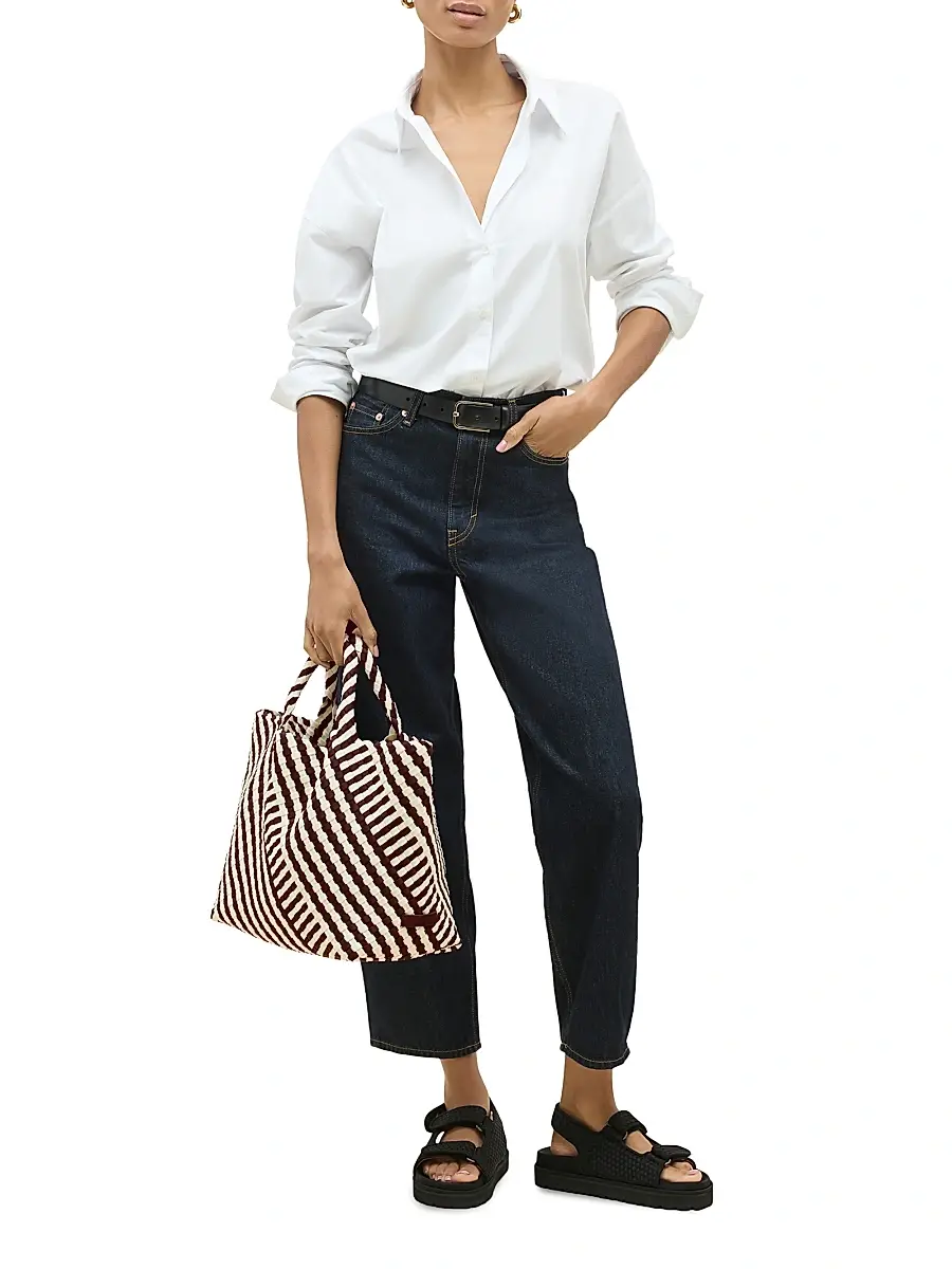 Naghedi Women's St. Barths Medium Striped Geo Tote Bag | Thumbnail 5 Naghedi Women's St. Barths Medium Striped Geo Tote Bag | Thumbnail 5