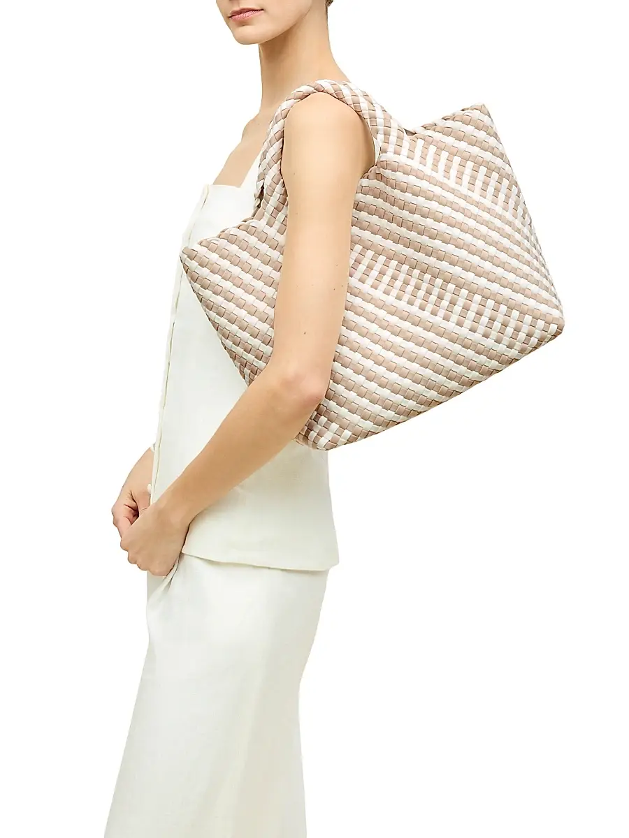 Naghedi Women's St. Barths Medium Striped Geo Tote Bag | Thumbnail 7 Naghedi Women's St. Barths Medium Striped Geo Tote Bag | Thumbnail 7