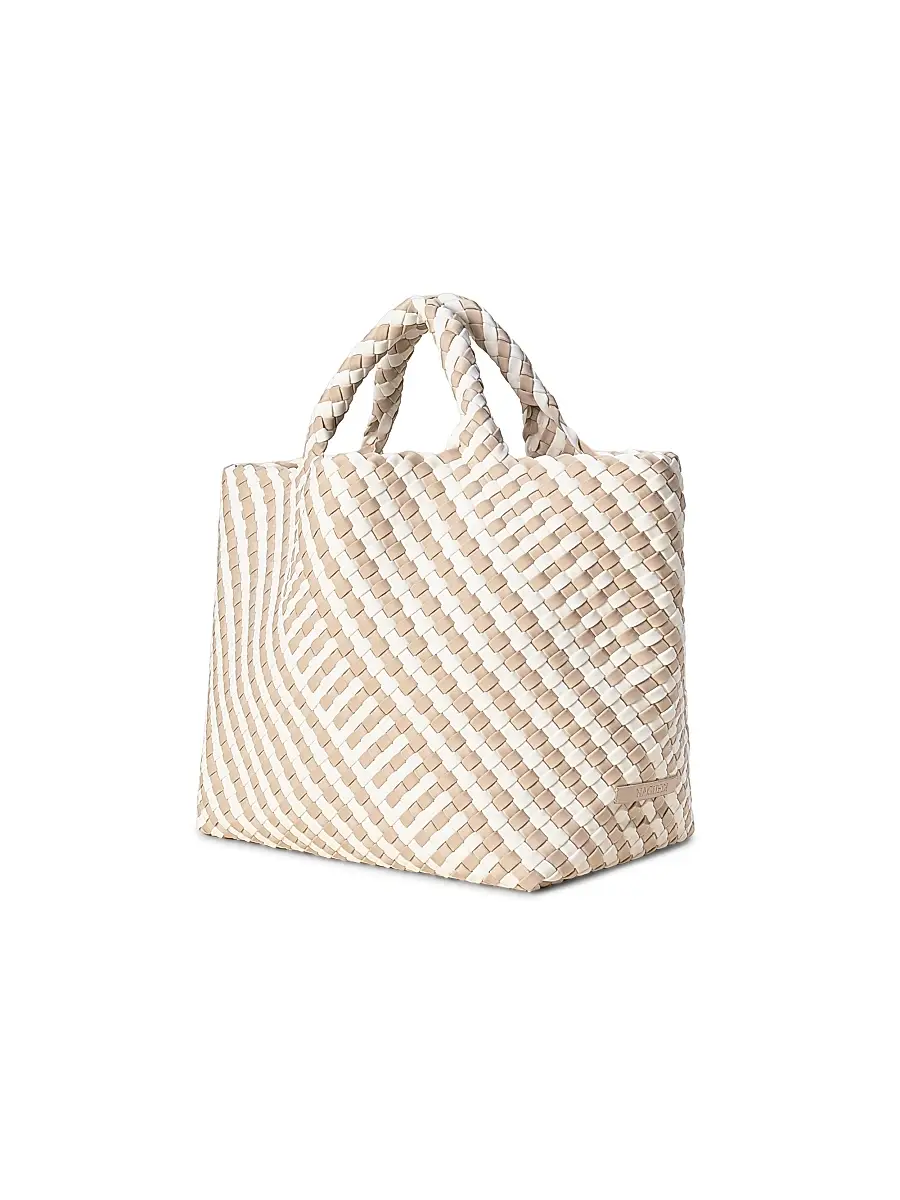 Naghedi Women's St. Barths Medium Striped Geo Tote Bag | Thumbnail 9 Naghedi Women's St. Barths Medium Striped Geo Tote Bag | Thumbnail 9
