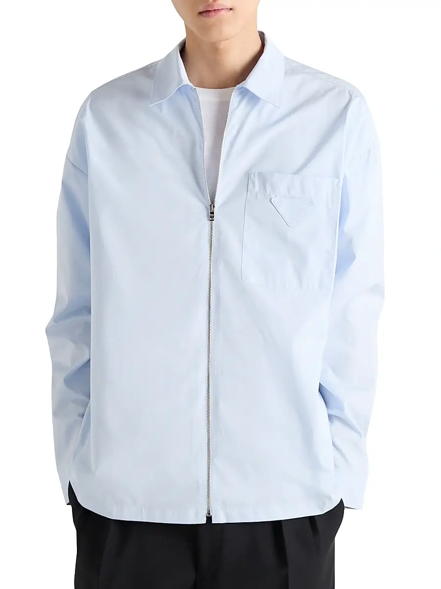 Prada Men's Cotton Zipper Shirt | Thumbnail 2