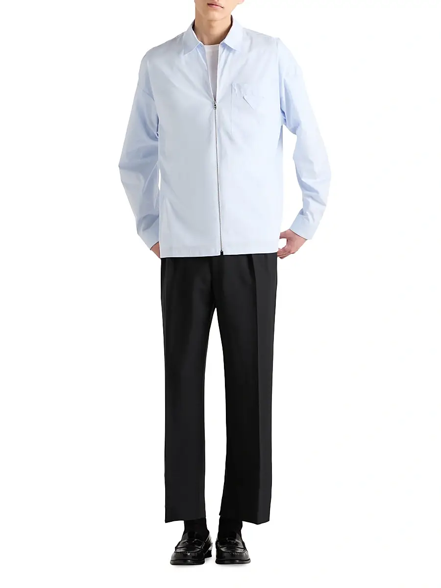 Prada Men's Cotton Zipper Shirt | Thumbnail 6
