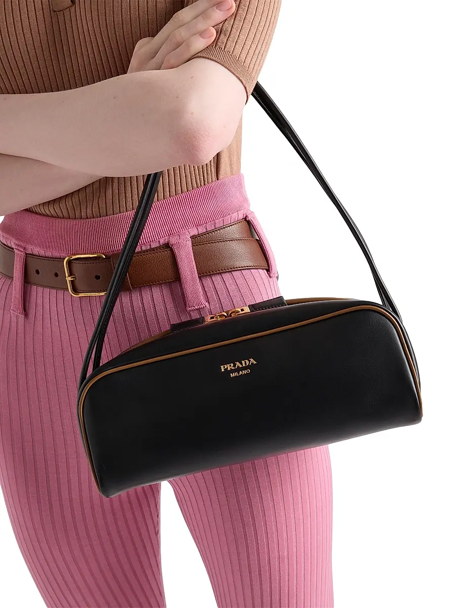 Prada Women's Swing Smooth Leather Shoulder Bag - Black | Thumbnail 6 Prada Women's Swing Smooth Leather Shoulder Bag - Black | Thumbnail 6