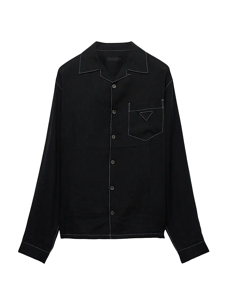 Men's Linen Shirt - Black Men's Linen Shirt - Black