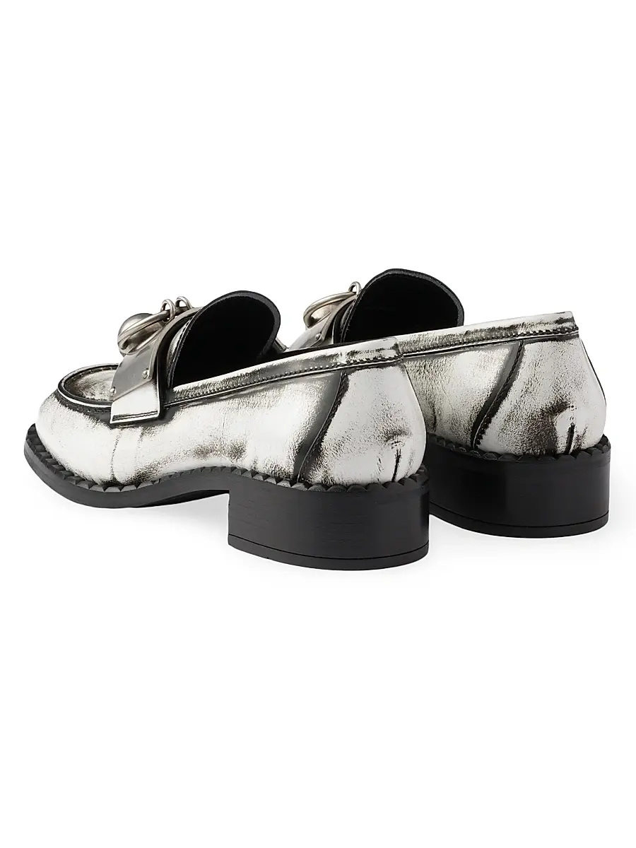Prada Women's Women's's Brushed Leather Loafers | Thumbnail 3