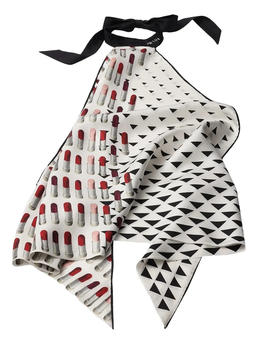 Women's Printed Silk Twill Halter Top