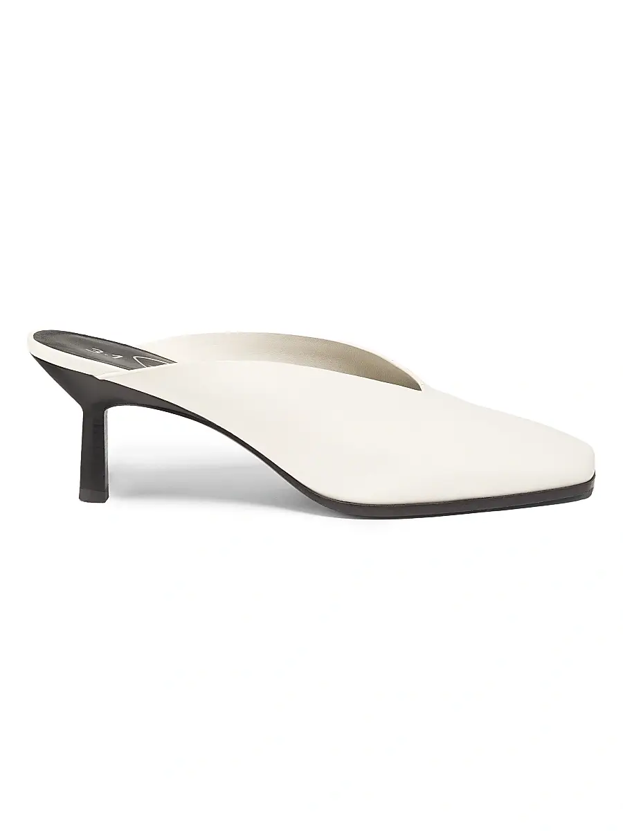 3.1 Phillip Lim Women's 65MM Leather Teardrop-Heel Mules - Antique White | Image 1 3.1 Phillip Lim Women's 65MM Leather Teardrop-Heel Mules - Antique White | Image 1