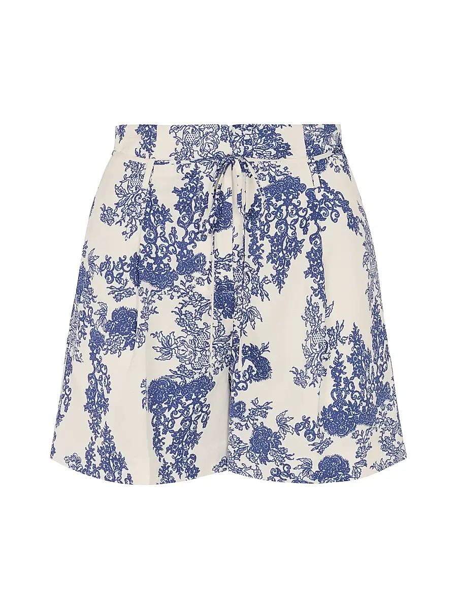REBECCA TAYLOR Women's Lena Toile Paperbag-Waist Shorts | Image 1 REBECCA TAYLOR Women's Lena Toile Paperbag-Waist Shorts | Image 1
