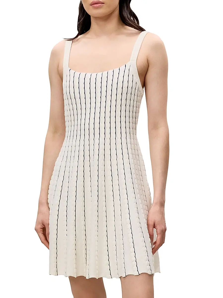 REBECCA TAYLOR Women's Dorothy Scallop Knit A-Line Minidress | Thumbnail 3