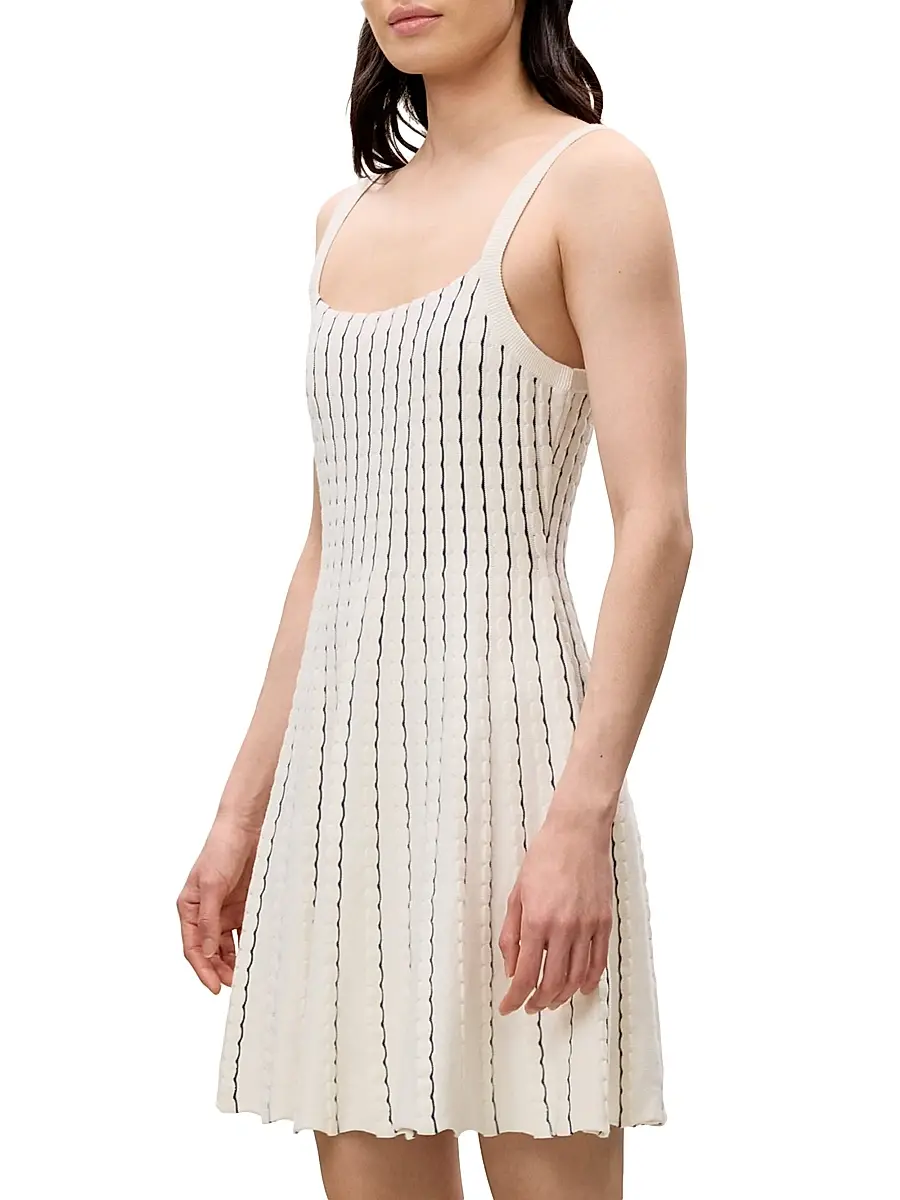 REBECCA TAYLOR Women's Dorothy Scallop Knit A-Line Minidress | Thumbnail 4