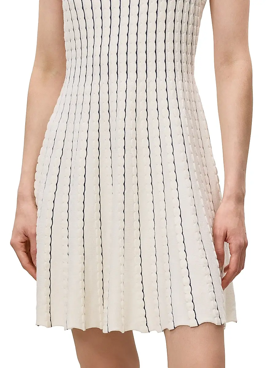 REBECCA TAYLOR Women's Dorothy Scallop Knit A-Line Minidress | Thumbnail 6