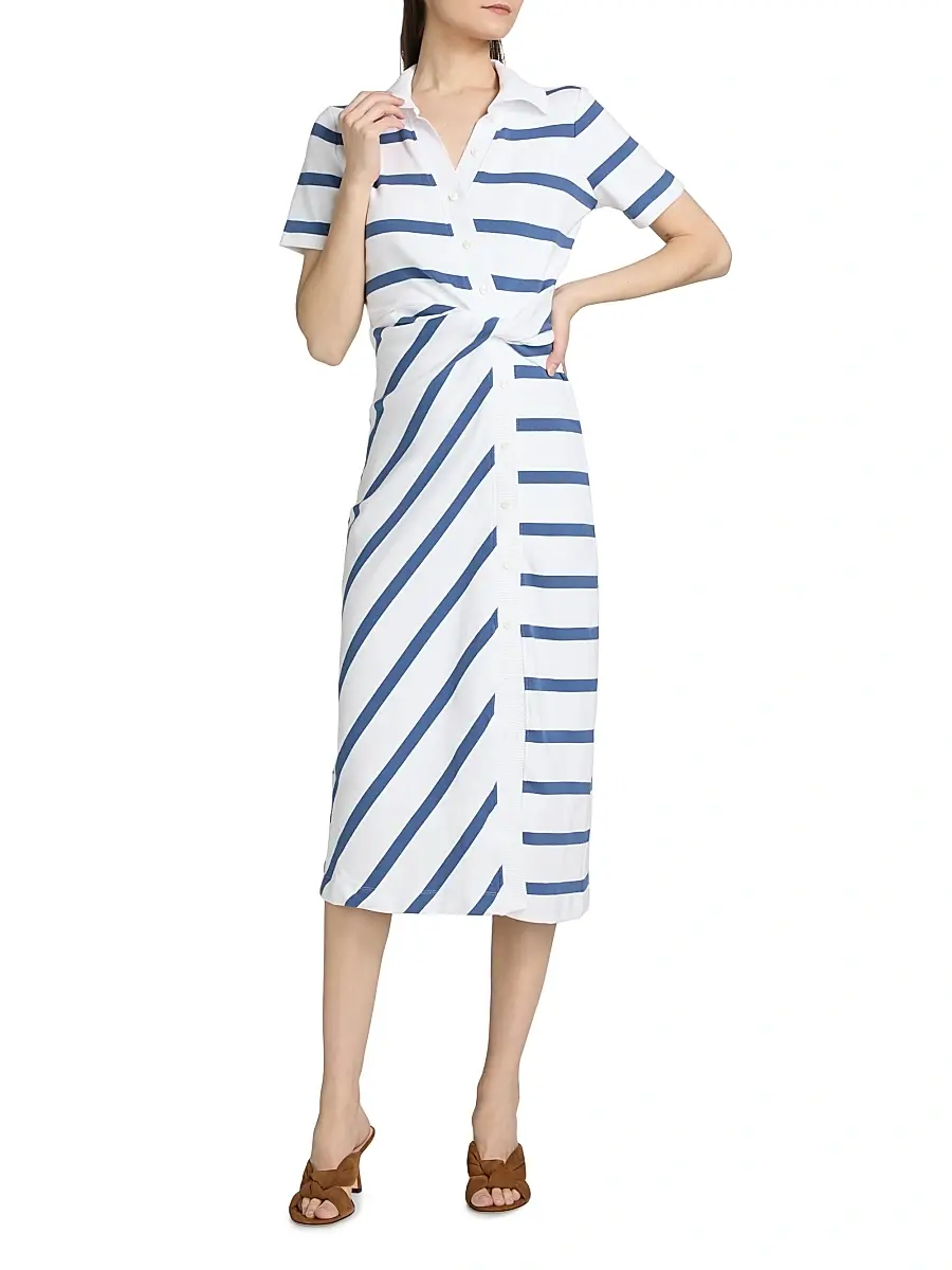 TANYA TAYLOR Women's Ellicot Striped Stretch Cotton Shirtdress | Thumbnail 2 TANYA TAYLOR Women's Ellicot Striped Stretch Cotton Shirtdress | Thumbnail 2