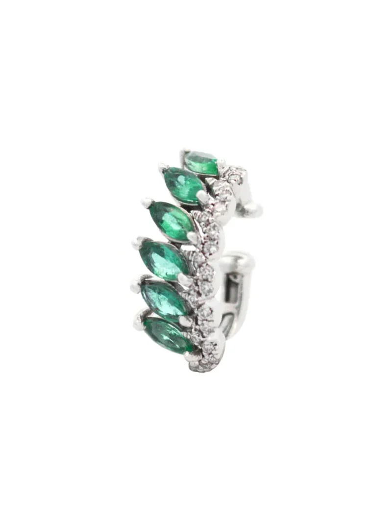 0.90ct Emerald Diamond 18K Gold Ear Cuff 0.90ct Emerald Diamond 18K Gold Ear Cuff