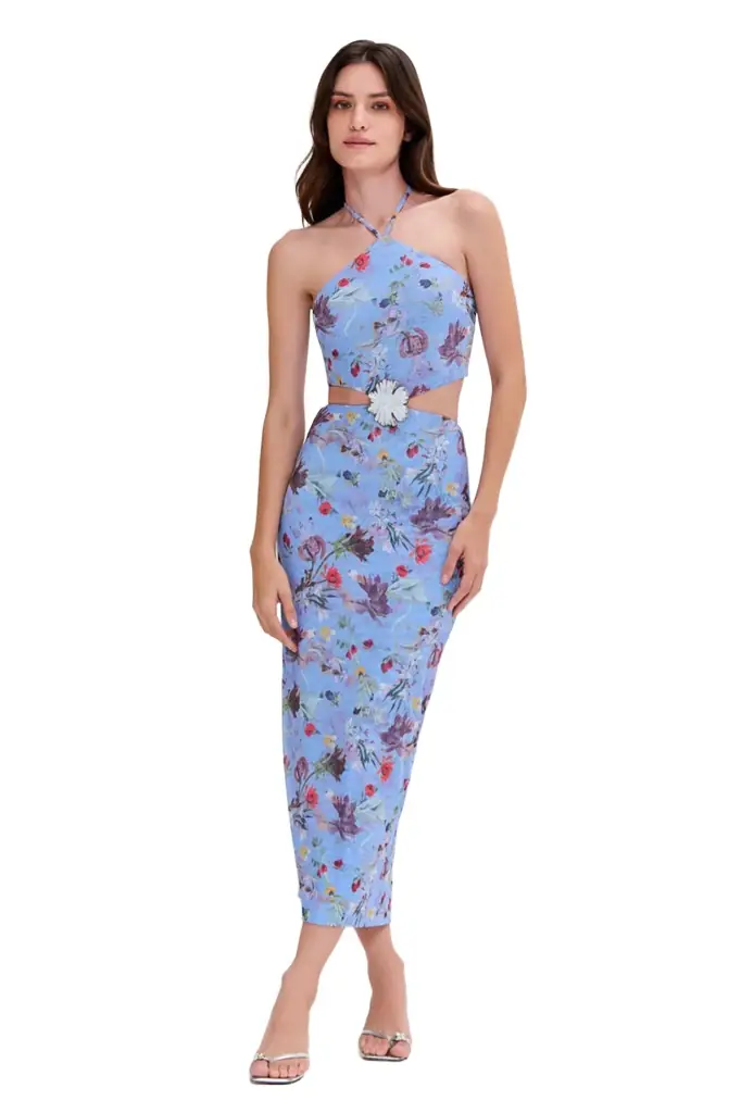 PatBo LILY FLOWER HALTERNECK DRESS