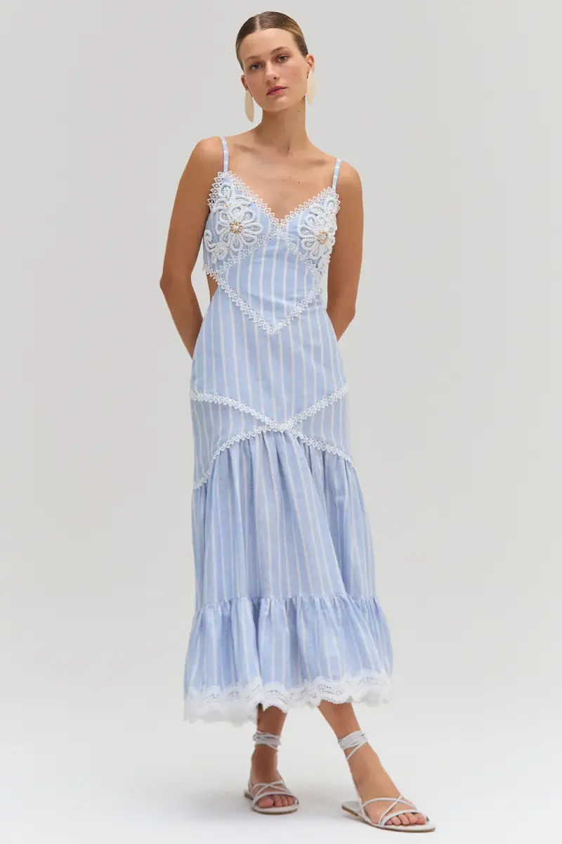 PatBo MARINE LINEN CUT OUT MIDI DRESS | Thumbnail 5 PatBo MARINE LINEN CUT OUT MIDI DRESS | Thumbnail 5